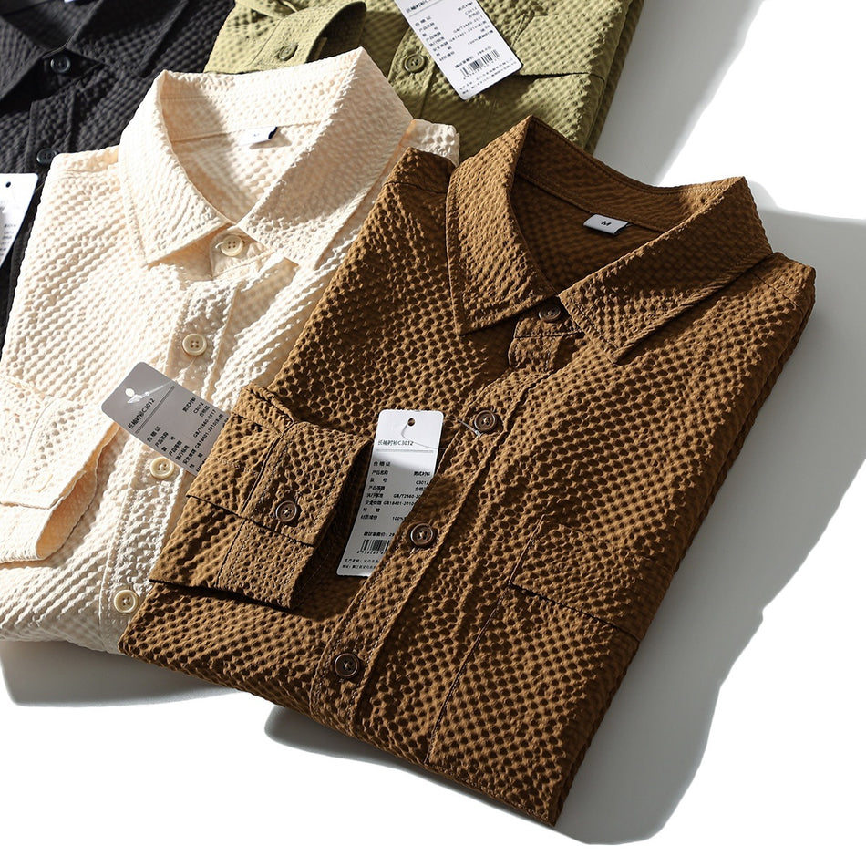 2024 Bubble Texture Men’s Shirt – Soft & Breathable