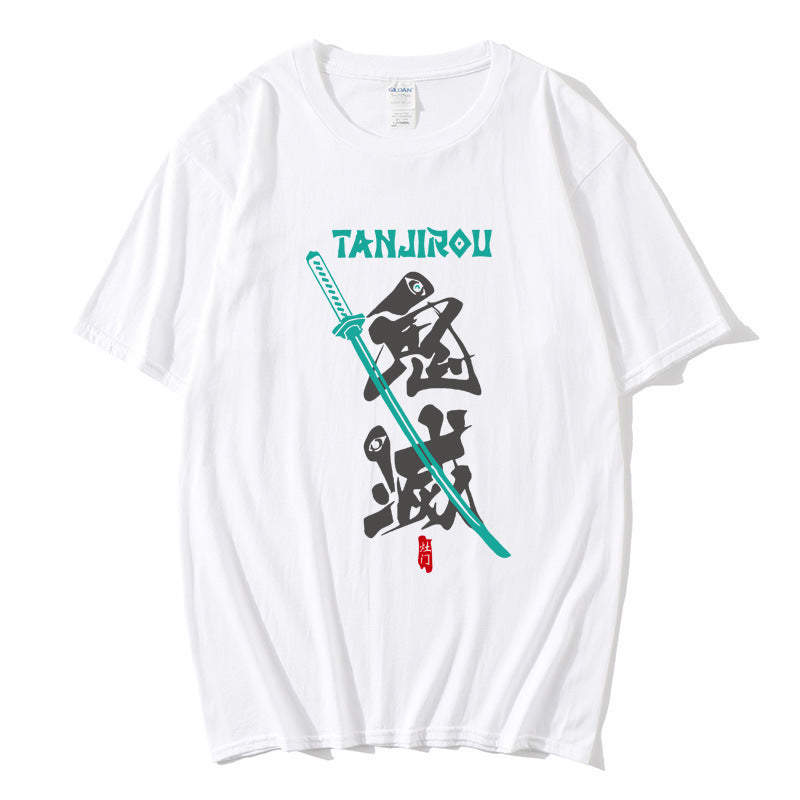 Demon Slayer Anime Cotton Short-Sleeve Street T-Shirt Men