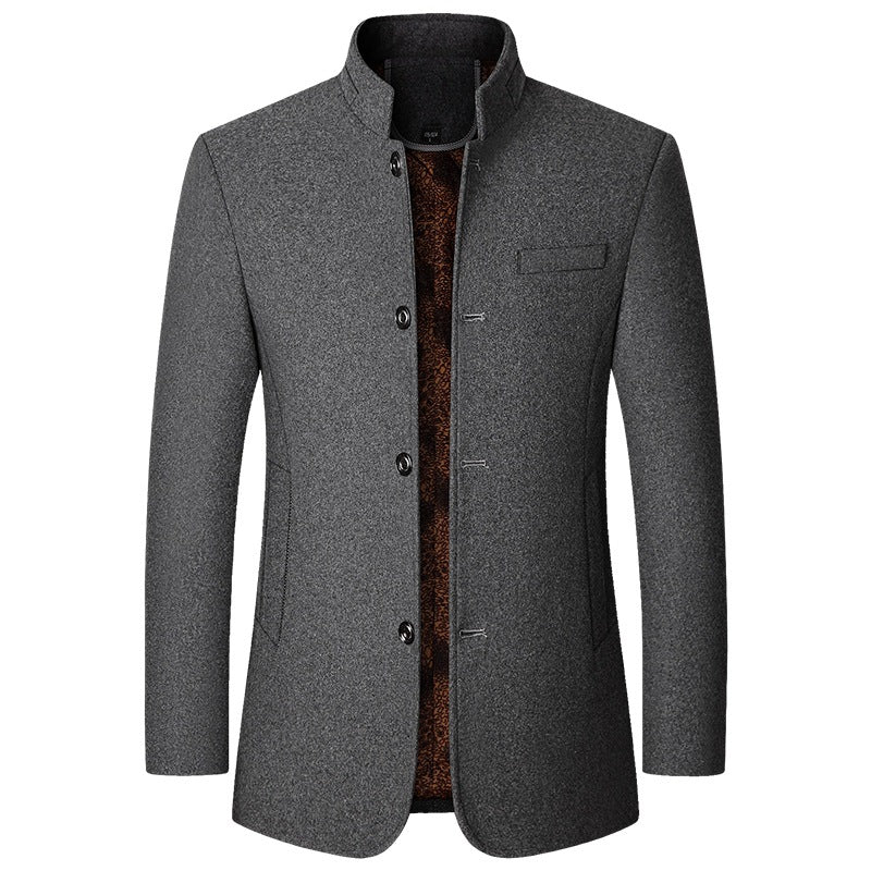 Men’s Thickened Velvet Wool Jacket – Autumn/Winter Casual