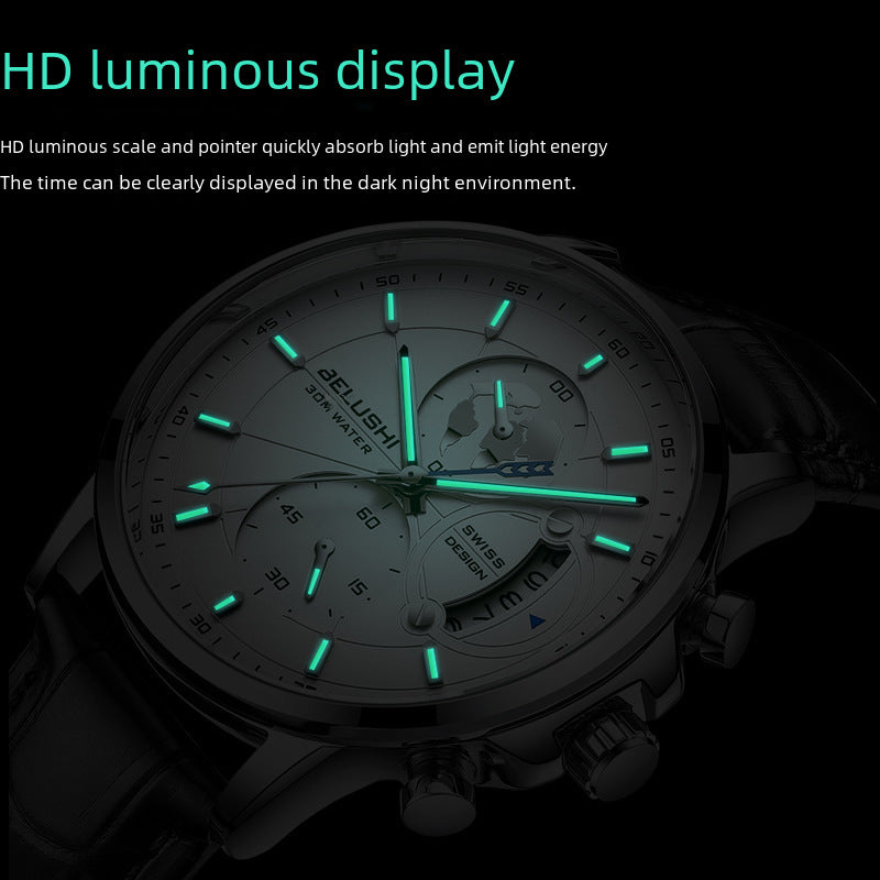 Men’s Luminous Quartz Watch | Business Waterproof Style