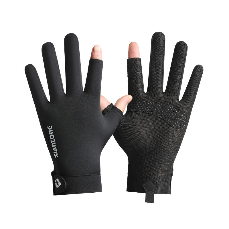 Men’s Summer Riding Sunscreen Gloves – Breathable Non-Slip Touchscreen Flip Gloves