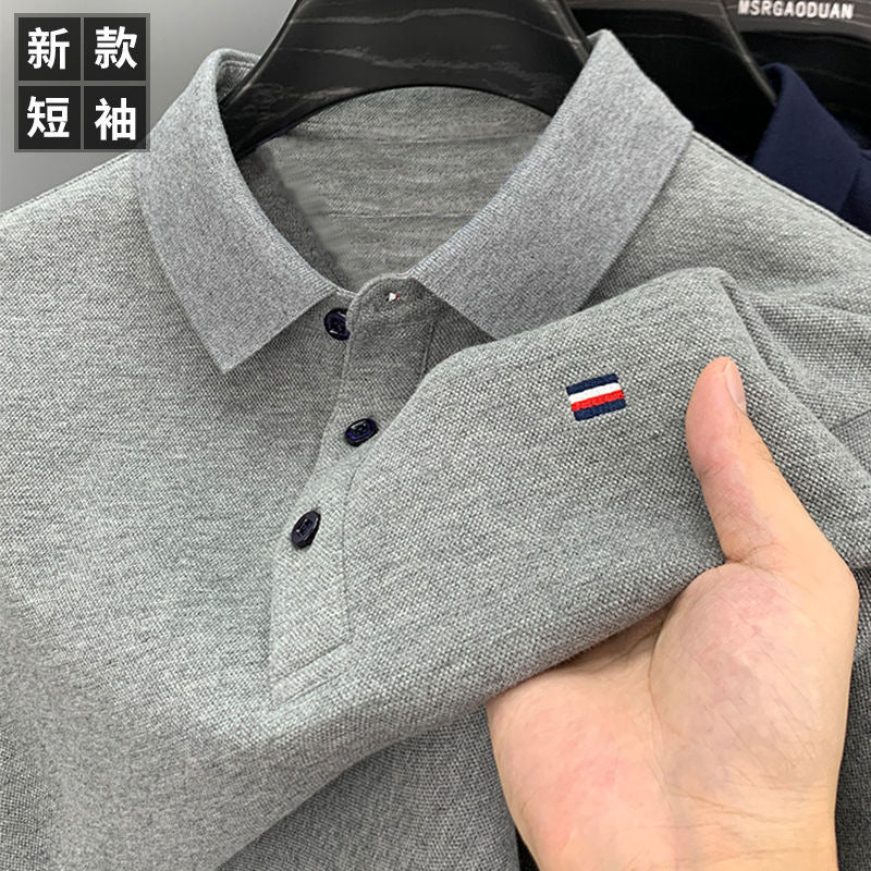 Solid Color Polo Shirt – Breathable Summer T-Shirt for Men