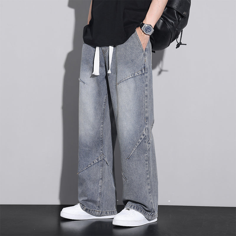 Plus Size Men's Ice Silk Wide Leg Jeans