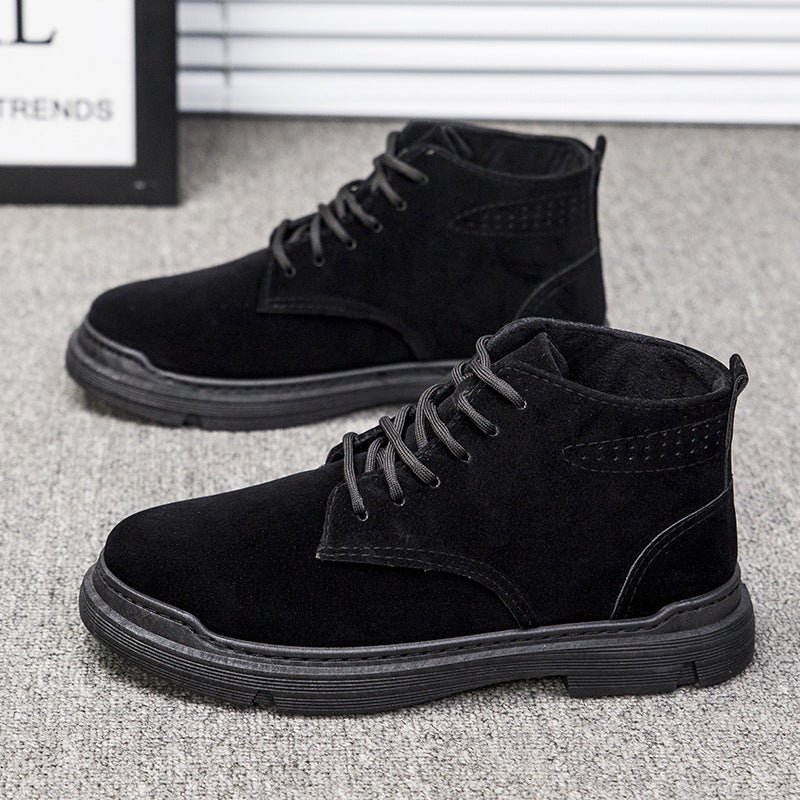 Men’s Fleece-Lined Korean Style Casual Martin Boots