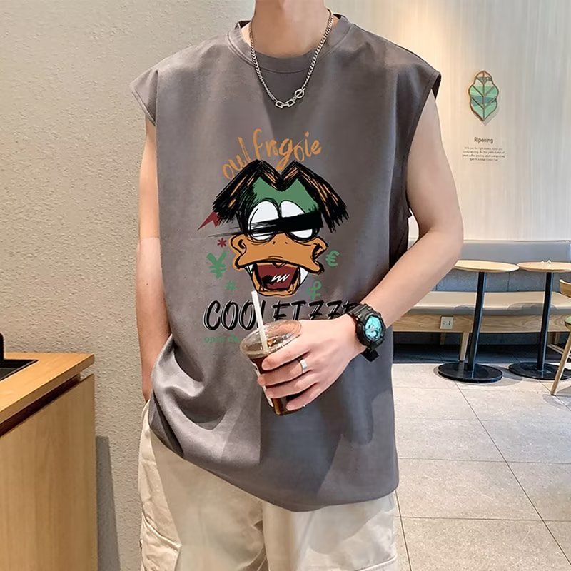 2024 New Summer Hong Kong Style Men’s Vest – Sleeveless Sports Top