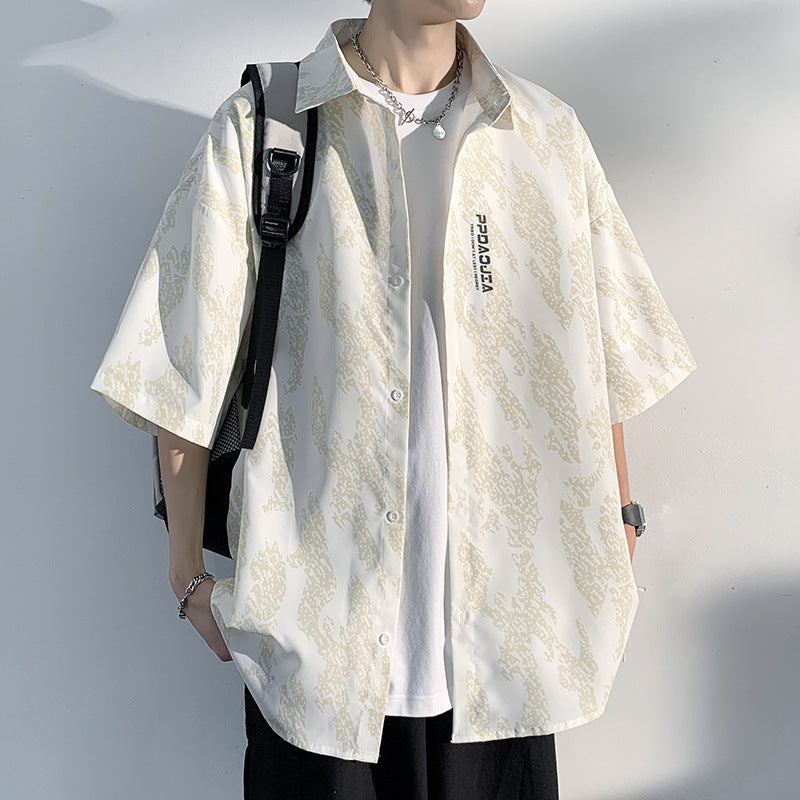 Men’s Hong Kong Style Short Sleeve Casual Shirt