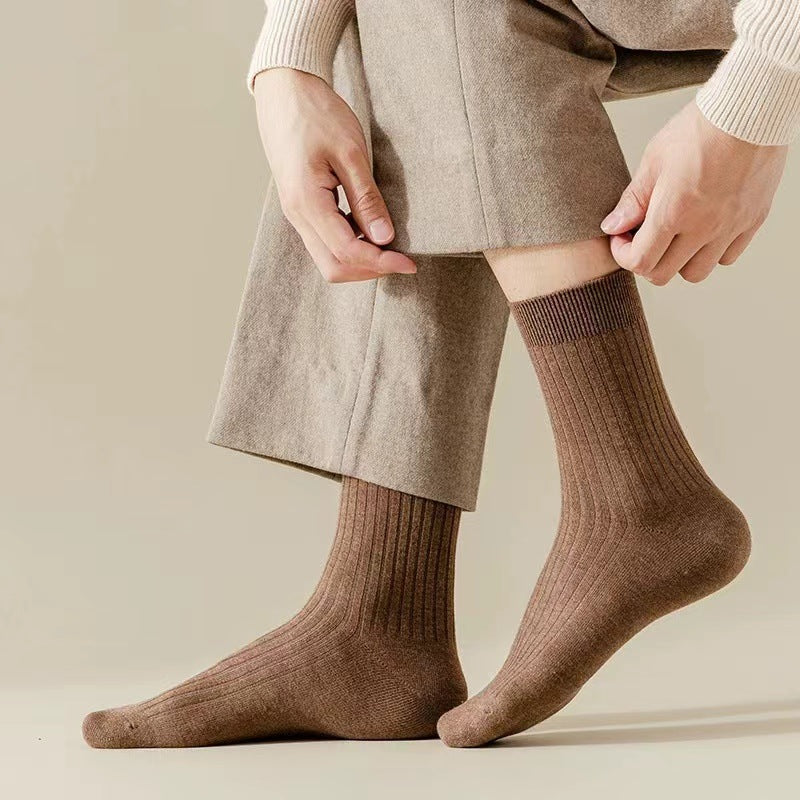 PACK OF 6 - Men’s Cashmere Thickened Mid-Calf Socks Warm Autumn Winter