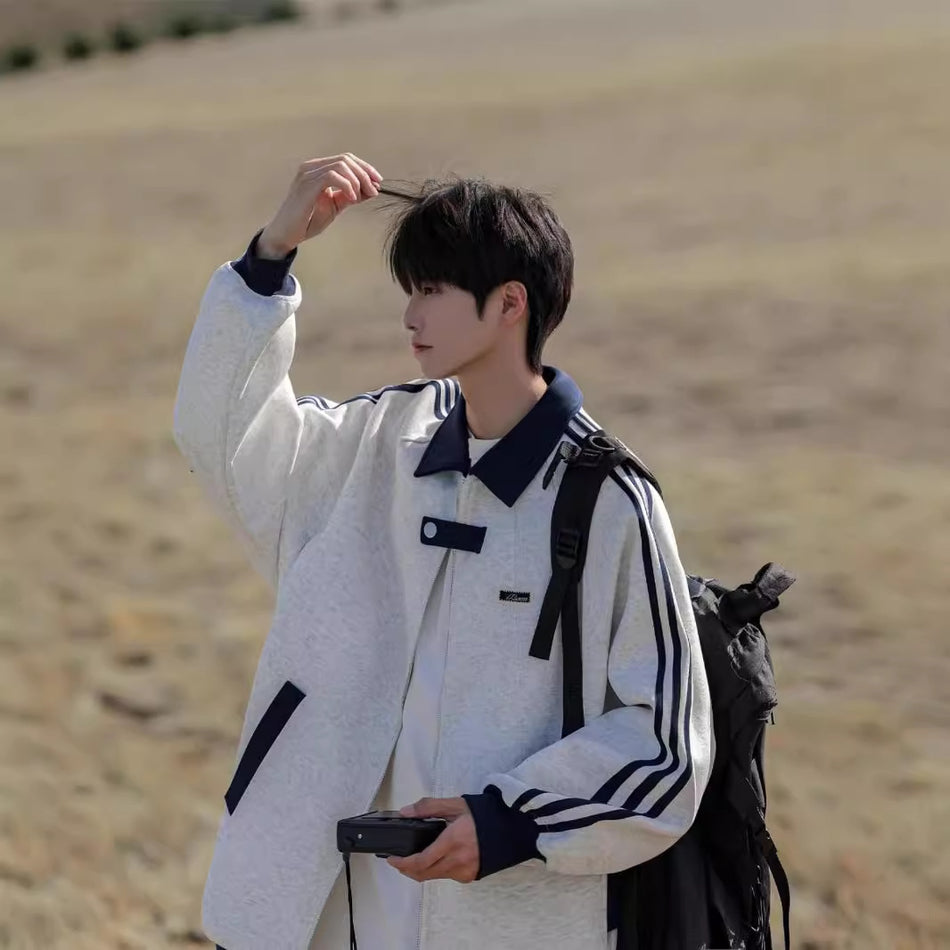 American Retro Sports Jacket – Men’s Spring & Autumn Casual Outdoor Jacket