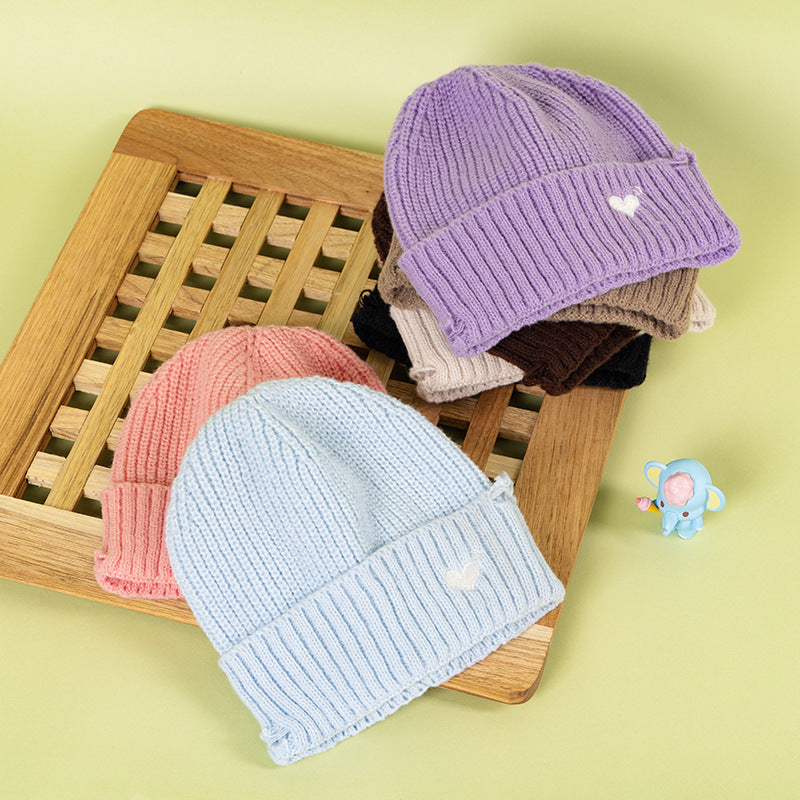 Unisex Heart-Hole Winter Wool Hat with Ear Flaps