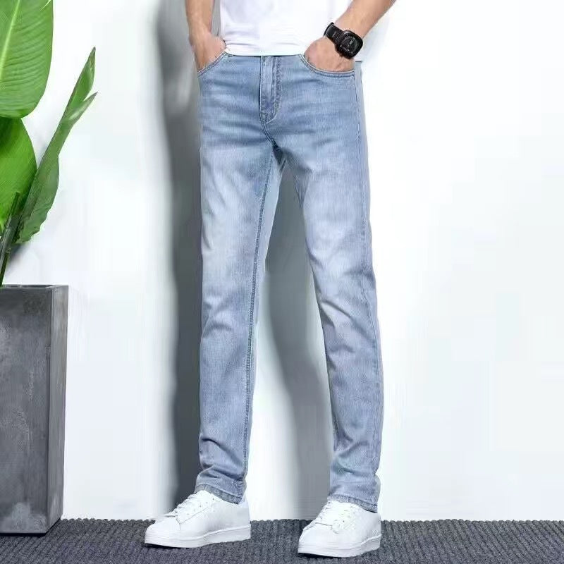Men’s Slim Fit Stretch Jeans – Korean Style Casual Pants