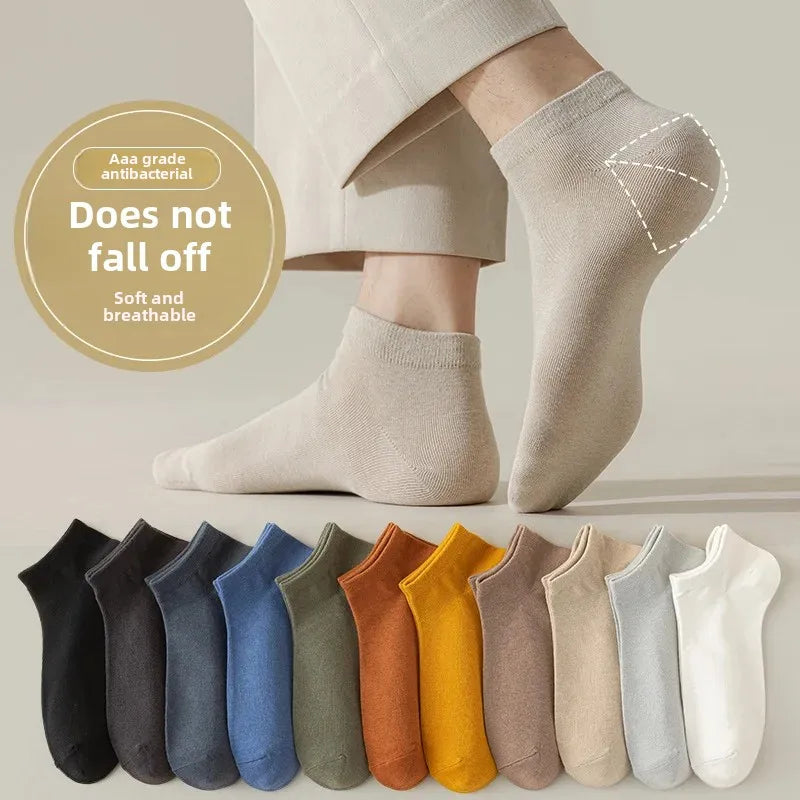 (Pack of 10)-Men's Cotton Boat Socks – Breathable & Deodorant