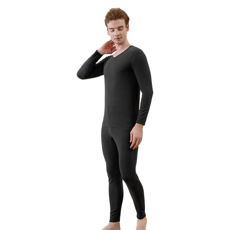 Men’s Silk-Acrylic Velvet Thermal Set – Thickened Round Neck Autumn Winter Base Layer