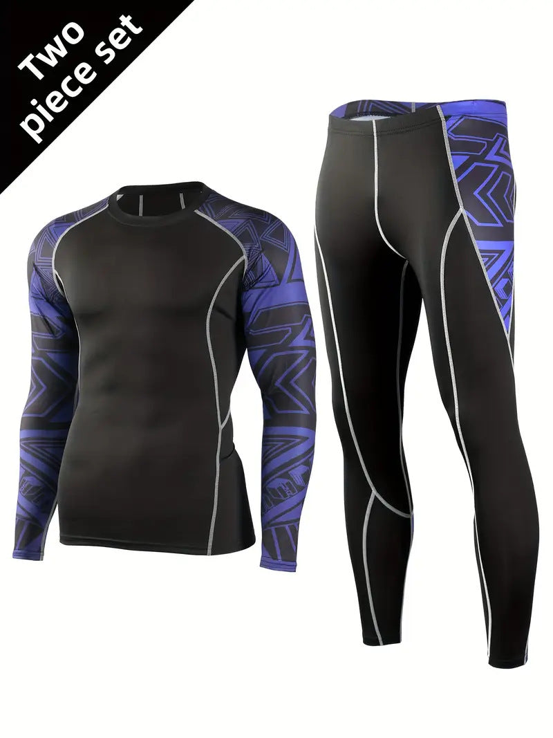 Men's Quick-Drying Breathable Long-Sleeve Top & Pants Set