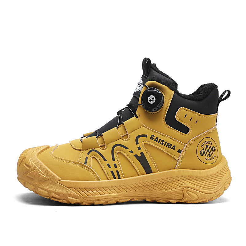 Men’s Winter Velvet Cotton High-Top Work Shoes