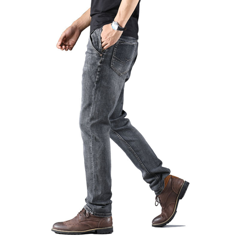 Men’s Smoke Grey Loose Straight Casual Jeans