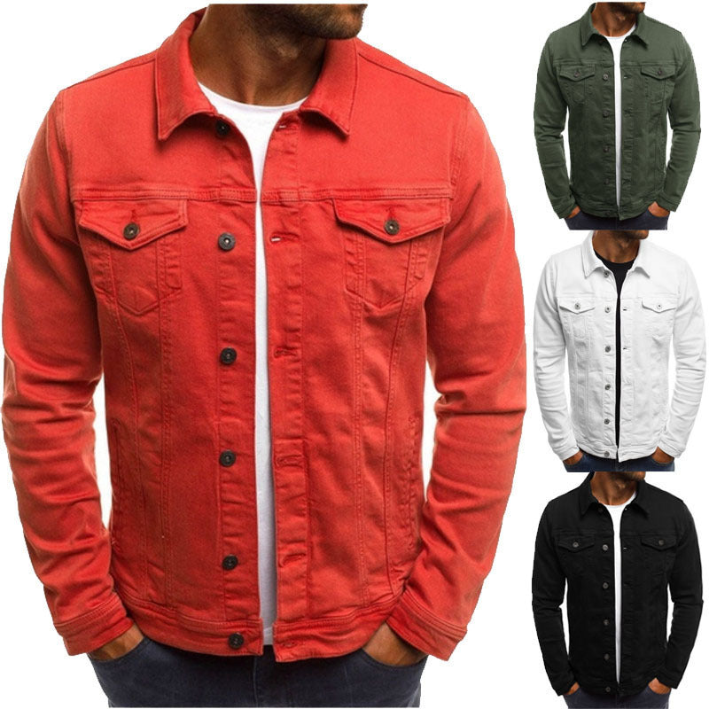 Slim Denim Men’s Jacket – Multi-Pocket Workwear Style