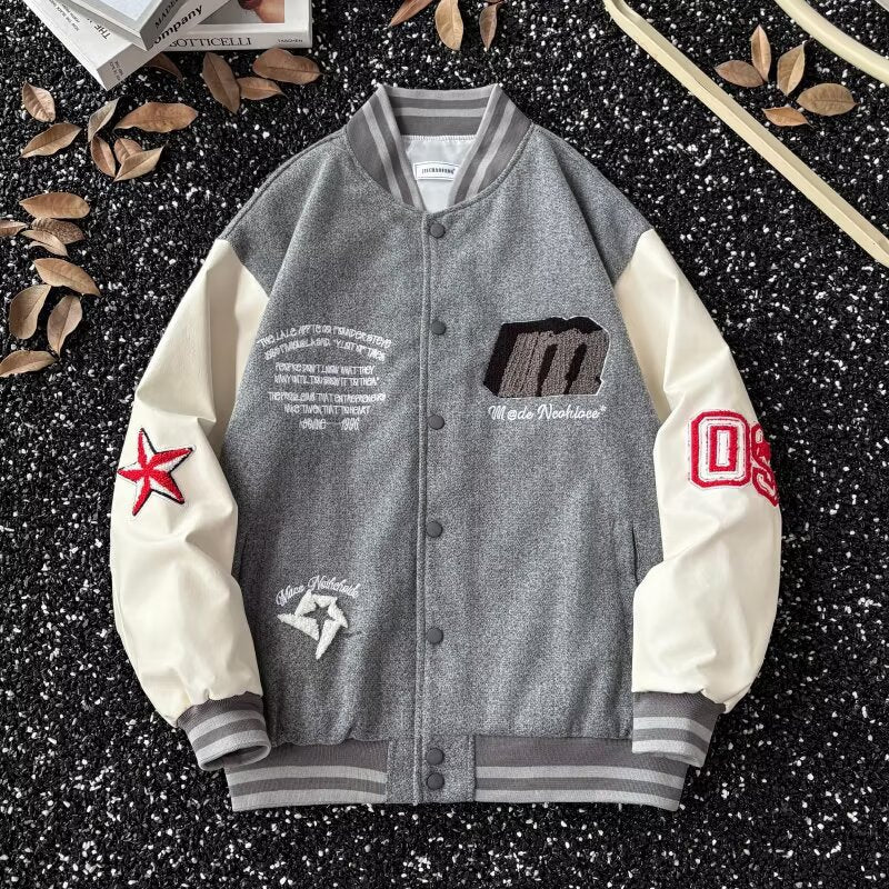2025 Men & Women’s Embroidered Baseball Jacket – Trendy Casual Letter Coat