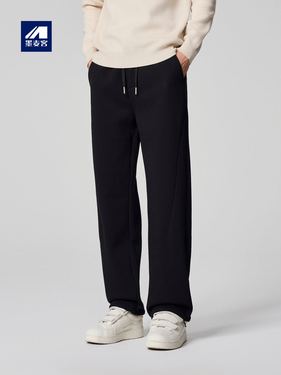 Momeike Men’s Fleece-Lined Thickened Straight-Leg Winter Pants