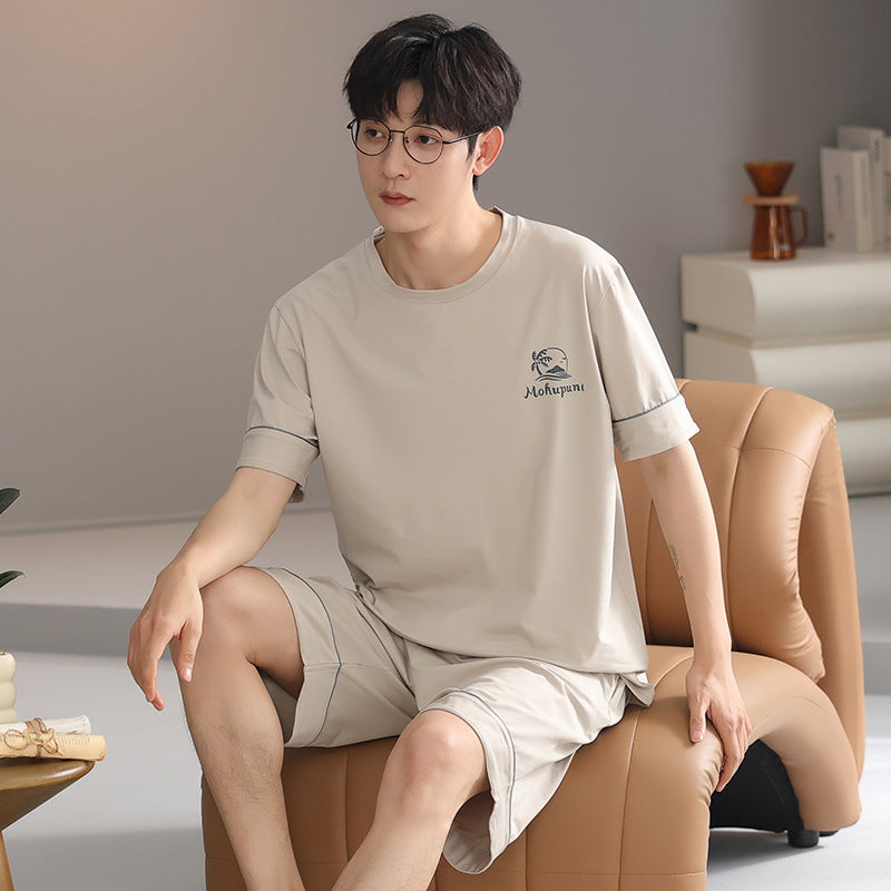 Modal Men’s Pajamas – Casual Loose Short Sleeve Homewear Set