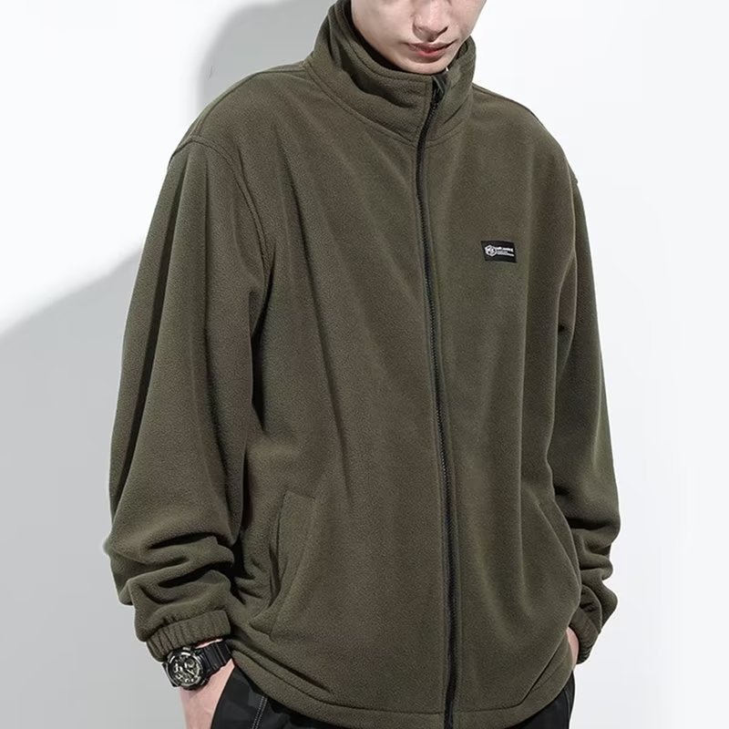 Men’s Japanese-Style Lamb Wool Polar Fleece Coat