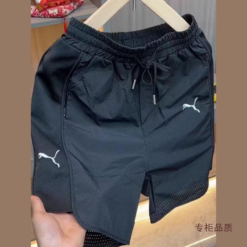Men's Summer Ice Silk Quick-Drying Shorts | Breathable Mesh Casual Sports and Beach Pants for Daily Use