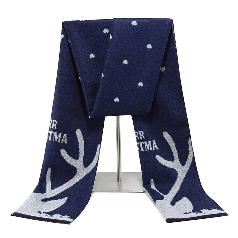 Men’s Imitation Wool Scarf Autumn Winter Brushed Jacquard Wholesale
