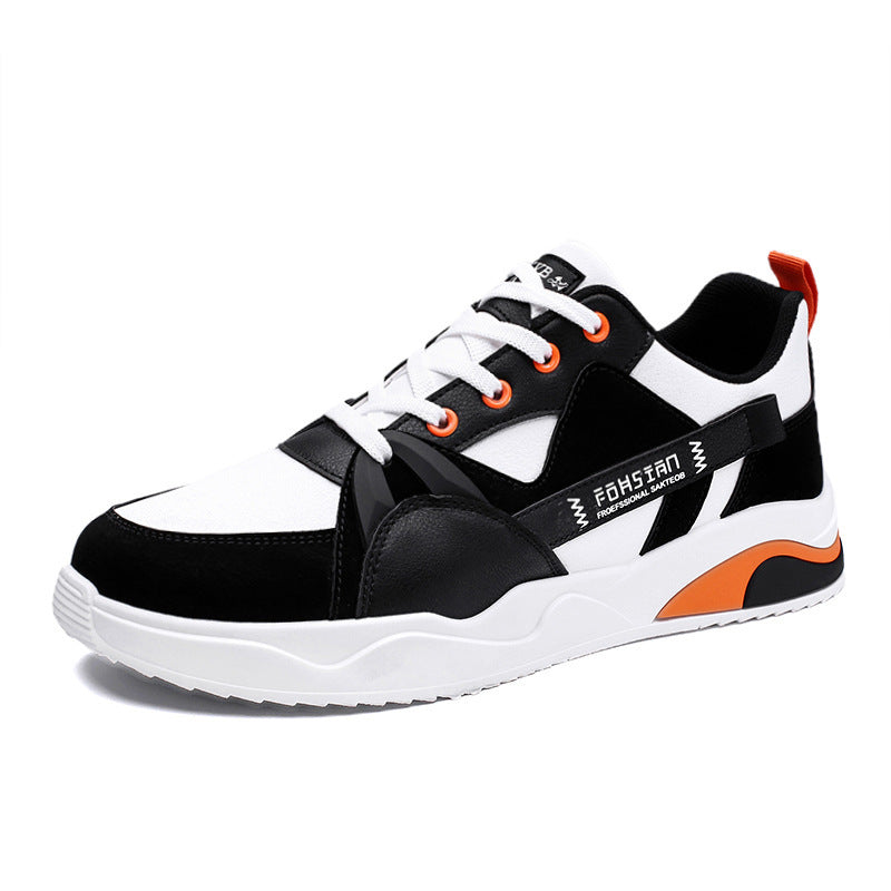 Men’s Korean Style White Casual Sneakers – Trendy Board Shoes