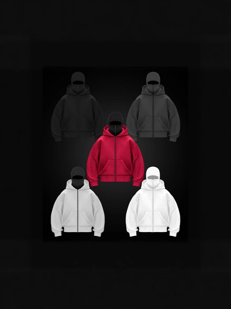 Unisex Autumn DIY Hoodie – Loose Double-Hood Sweater Jacket