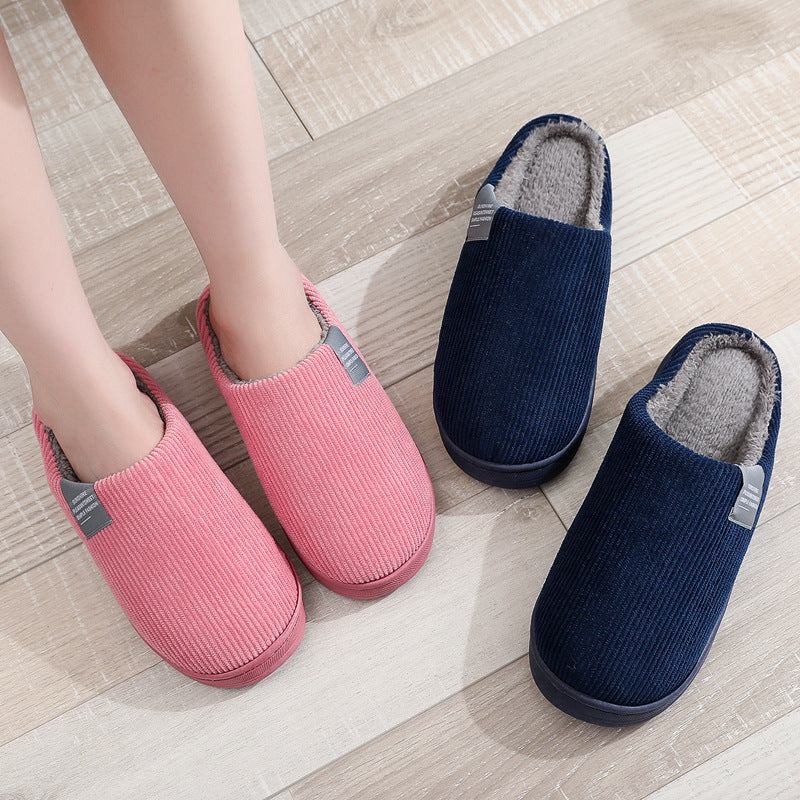 Middle-Aged & Elderly Men’s Winter Cotton Slippers – Warm Non-Slip