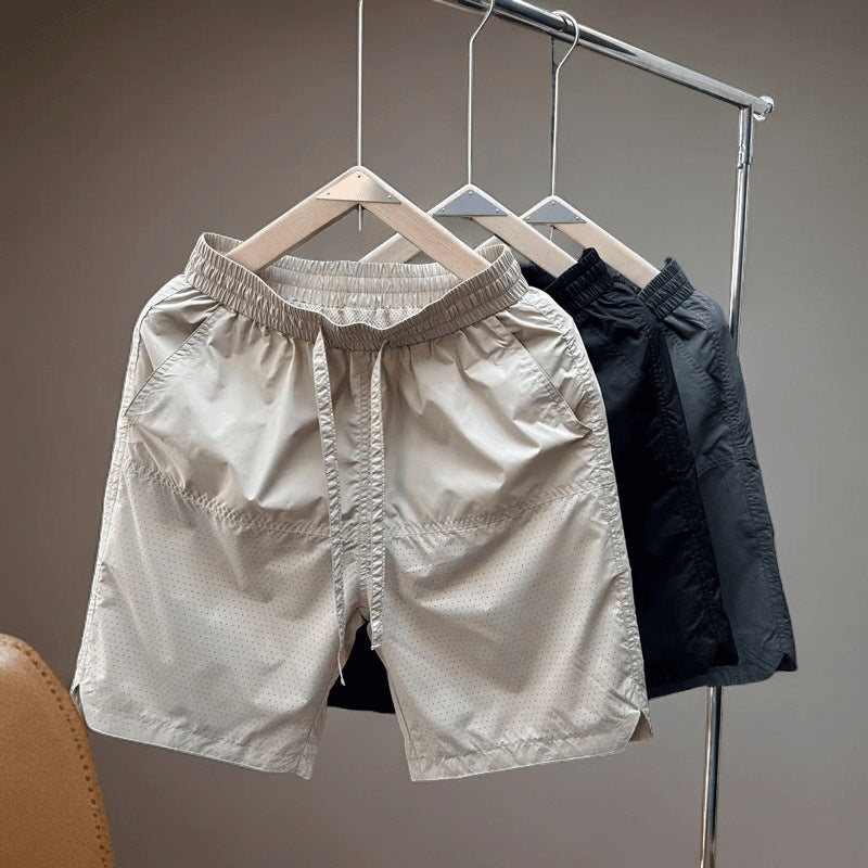 Men’s Summer Quick-Drying Punched Sports Shorts | Lightweight Breathable Loose Trendy Thin Comfortable Casual Outerwear