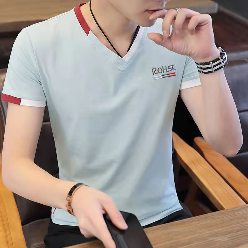 Men's Slim Fit V-Neck Summer T-Shirt – Youth Trendy Style