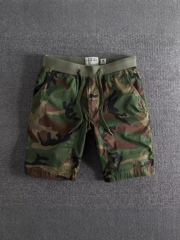 Men’s Summer Camouflage Breathable Elastic Waist Shorts