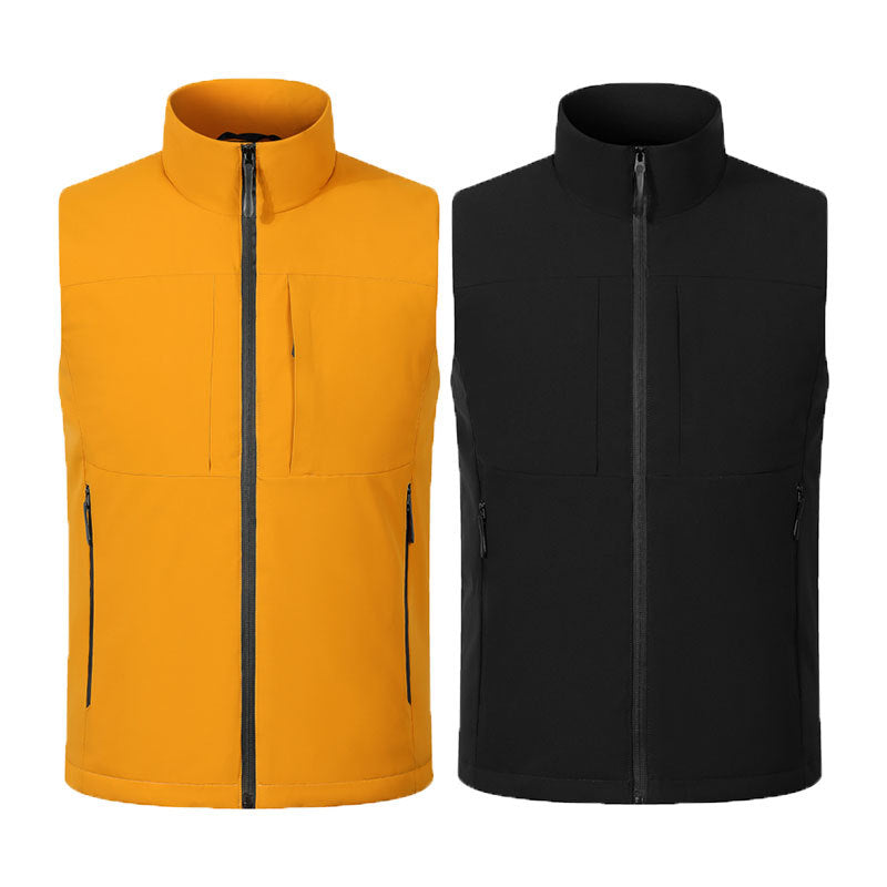 High-End Windproof Waterproof Work Vest Custom Logo Stand-Up Collar