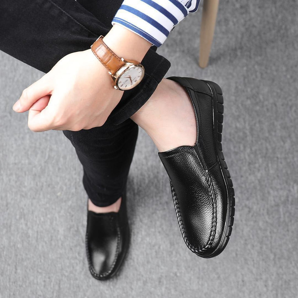 Men’s Leather Driving Shoes | Cowhide Breathable Loafers