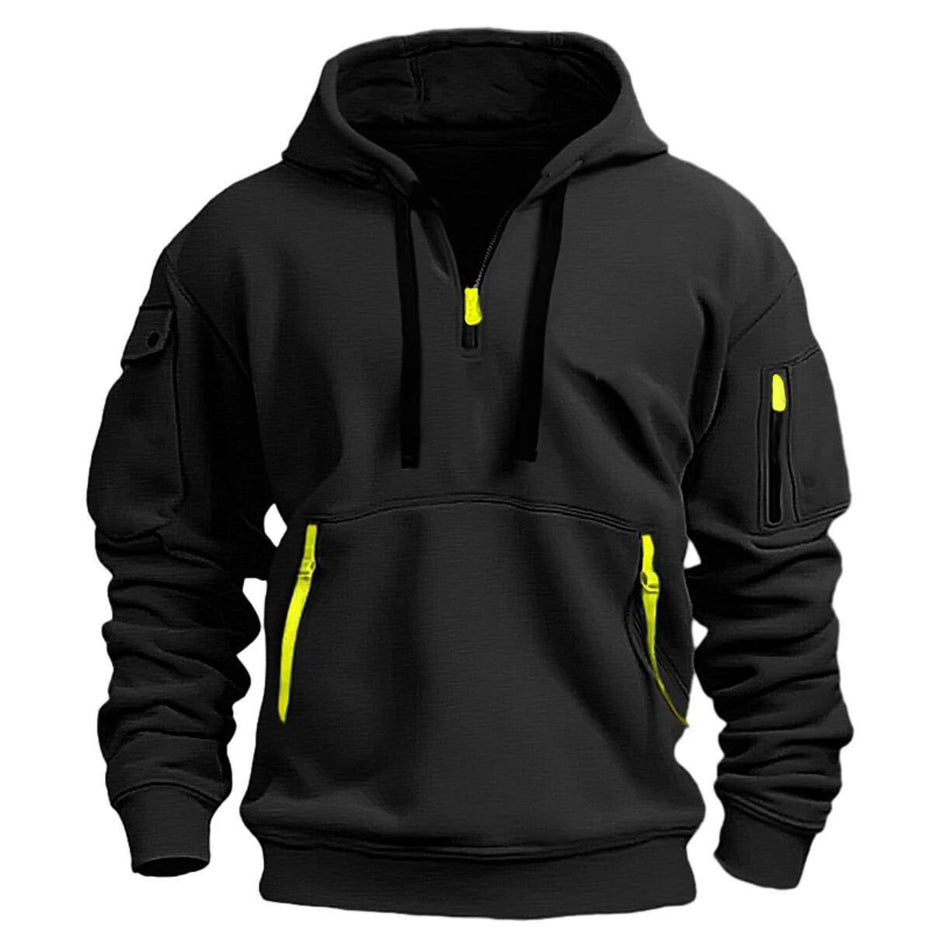 Men’s Spring Autumn Multi-Pocket Hooded Sweatshirt Jacket