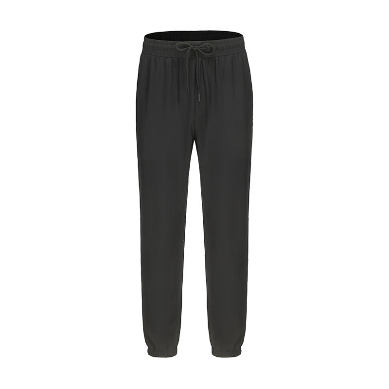 Men's Quick-Dry Sports Pants with Ankle Tie Design
