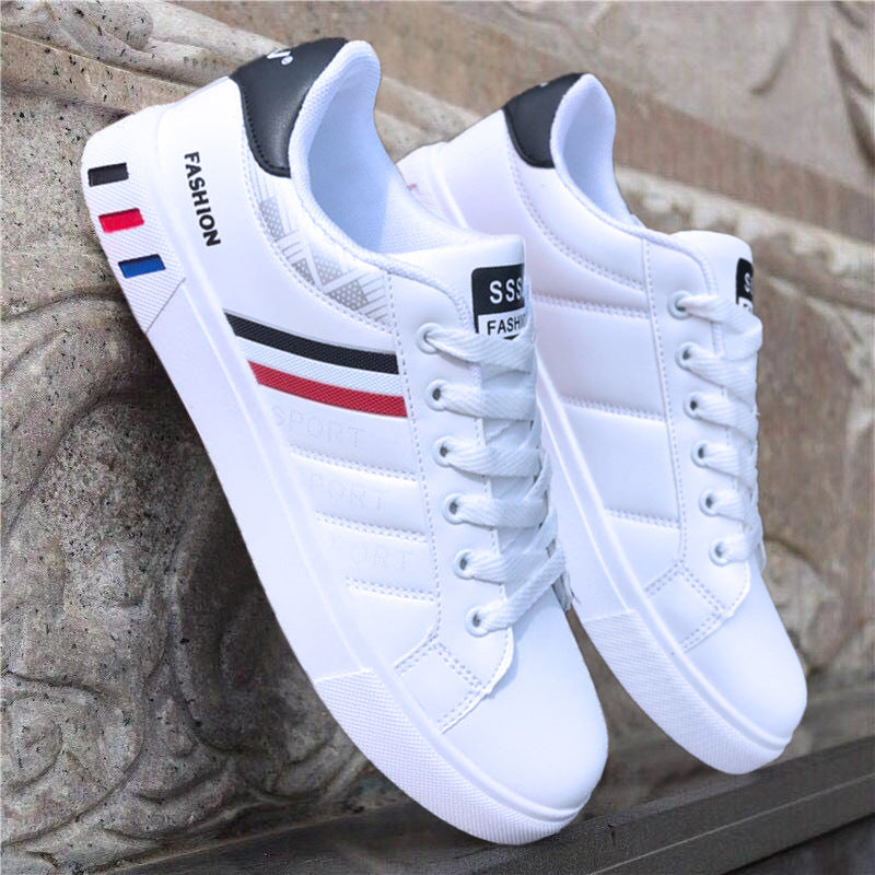 Men’s Spring White Sneakers – Korean-Style Casual Sports Shoes