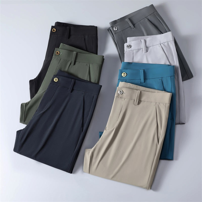 Slim Ice Silk Pants – Korean Style & Cool Comfort