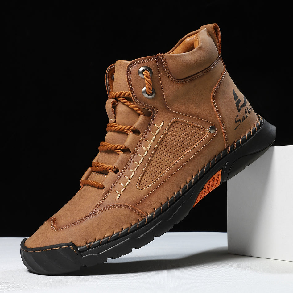 Plus Size Men’s PU Leather Ankle Boots