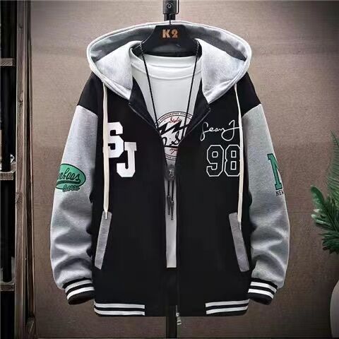 2025 Men’s Baseball Jacket – Hong Kong Style Spring & Autumn Coat