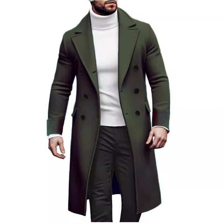 2024 Men’s European Woolen Double-Breasted Coat