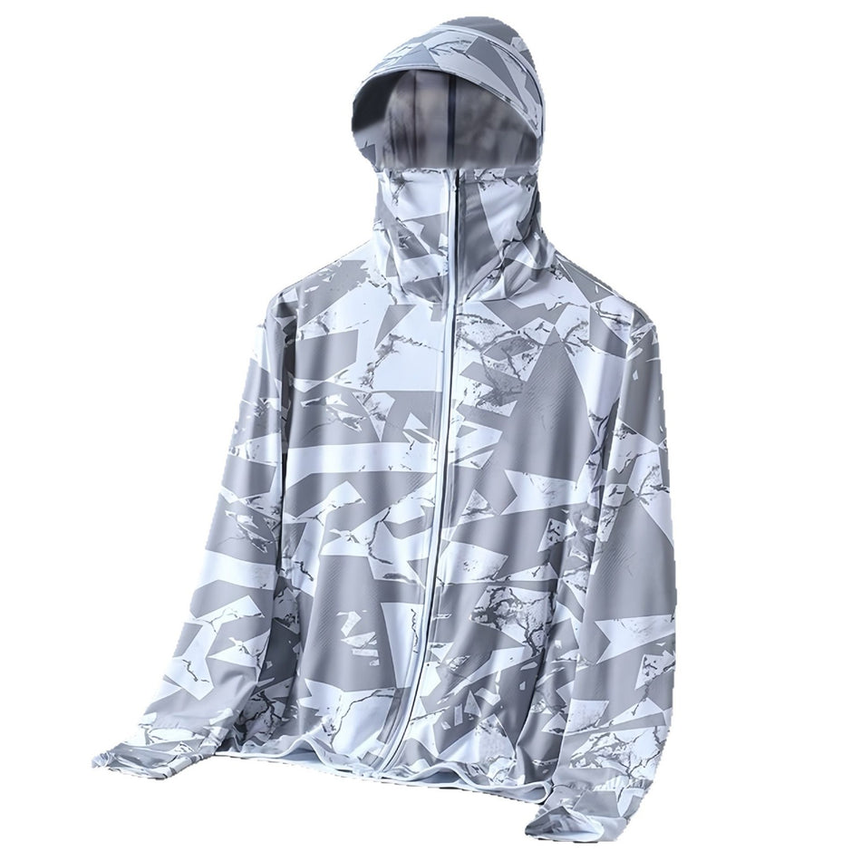 2025 Men’s Ice Silk Camo Windbreaker – UV Protection Summer Jacket
