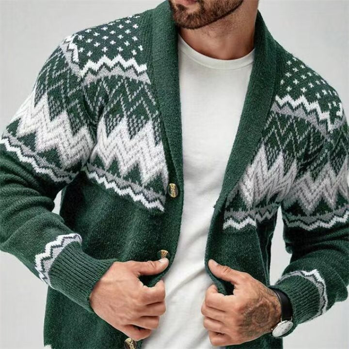 Men's Autumn Winter Knit Cardigan – Solid Color Sweater Jacket