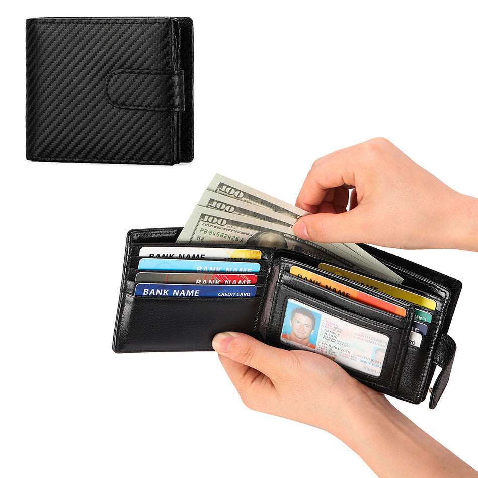RFID Leather Wallet – Short Cowhide Anti-Theft Wallet