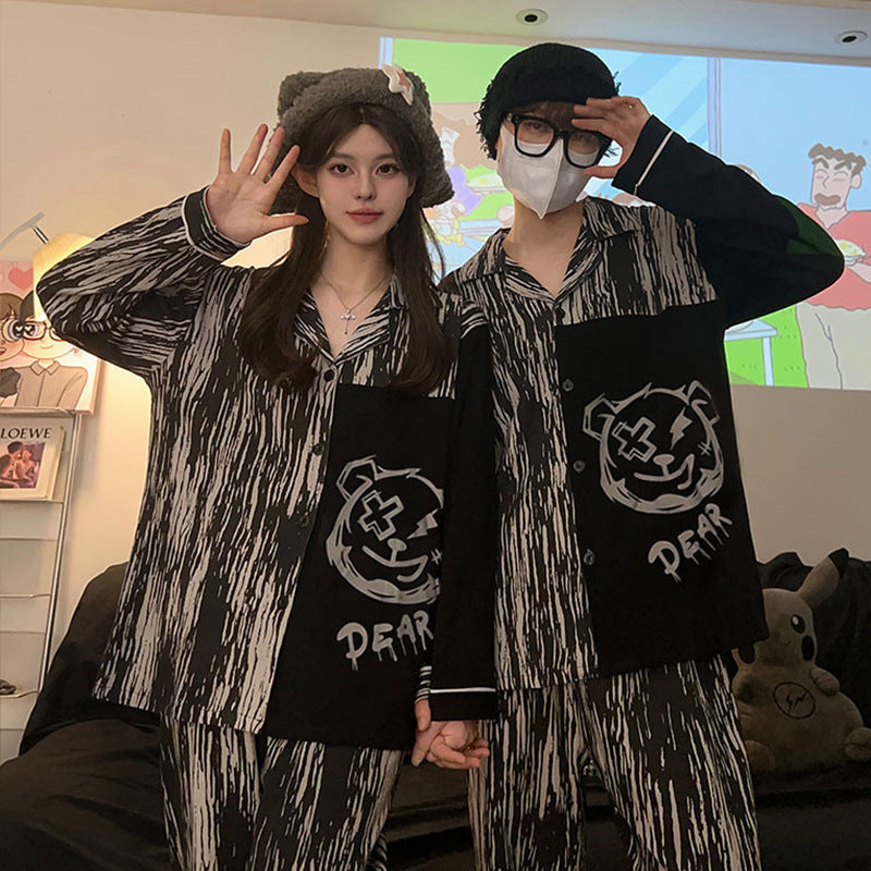 Graffiti Men’s Pajamas – Stylish Black Homewear Set