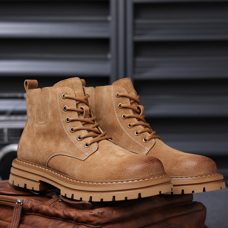 Men’s Retro Leather Martin Boots – High-Top Ankle Style
