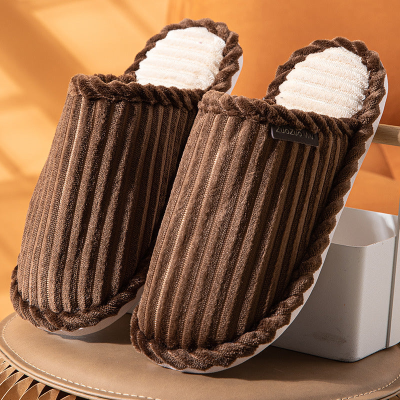 2024 Winter Cotton Slippers – Plush Non-Slip Home Slippers for Couples