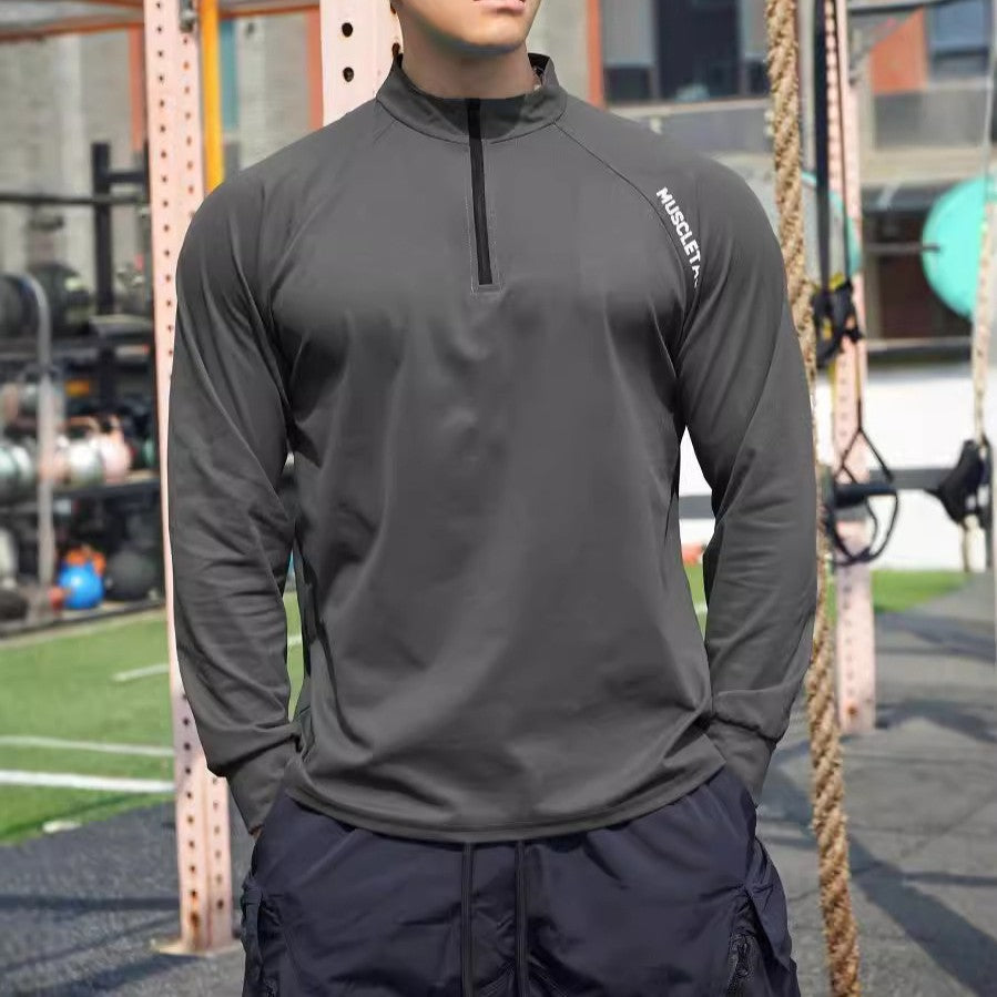 Men's Half-Zip Quick-Dry T-Shirt – Breathable & Stylish