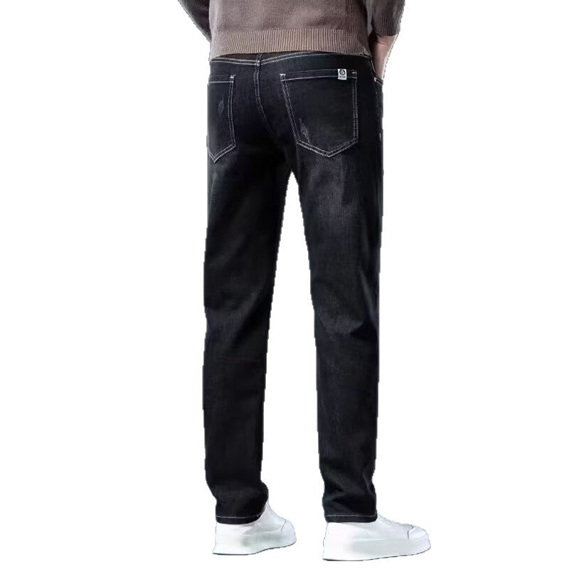Spring-Autumn Men’s Slim-Fit Retro Straight Jeans
