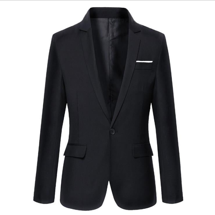 Men’s Slim-Fit Tailored Blazer in Premium Midnight Black